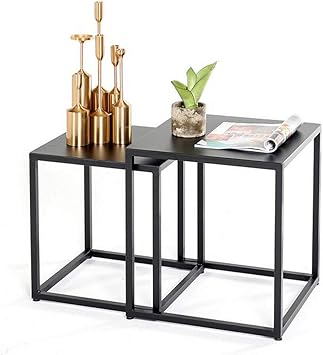 XWZJY Metal Nesting Tables Square 