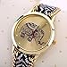 Towallmark(TM)Women Elephant Pattern Weaved Rope Band Bracelet Quartz Dialwatch Gift(Black+White)
