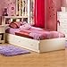South Shore Crystal White Kids Twin Wood Captain's Storage Bed 3 Piece Bedroom Set