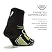 Feetures! Men's Elite Max Cushion Quarter, black + Reflector, large