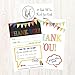 25 Rainbow Banner Kids Thank You Cards, Fill in Thank You Notes for Kid, Blank Personalized Thank Yous for Birthday Gifts, Stationery for Children Boys and Girls