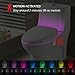 KINGSO LED Toilet Light Sensor Motion Activated Glow Toilet Bowl Light Up Sensing Toilet Seat Night light Inside Bathroom Washroom 8 Color