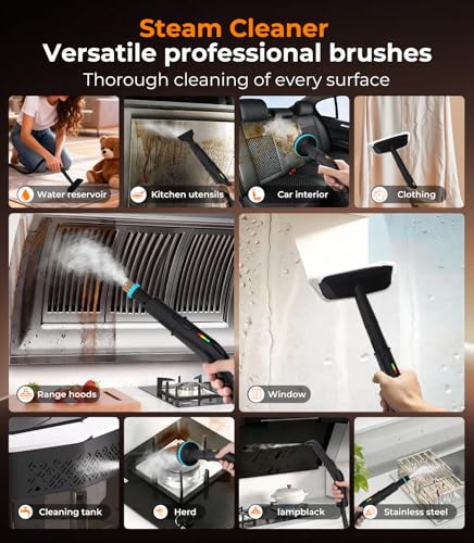 20-IN-1 Upgraded Steam Cleaner, 3-Level【#1 German CTL: 50% Effizienter – Akkufreier Stufengriff】【UK Tested: 99.99% Germ Kill – #1 German SPJ】Handheld Steam Cleaners for Home,Floor,Sofa,Car&Windows