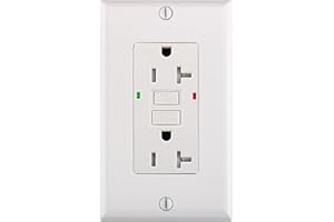 Wengart GFCI Outlet Weather-Resistant and Tamper Resistant,1pack,125VAC 20Amp LED Indicator,Ground Fault Electric with Decor 