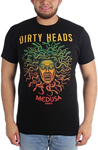 Dirty Heads - Mens Roman Medusa Fitted T-Shirt, Size: Large, Color: Black