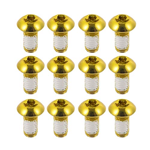 EASTERN POWER 12 Pcs Bicycle Disc Brake Bolts MTB Rotor Bolts 6-Bolt M5x10mm Brake Bolts Mountain Bike, Gold