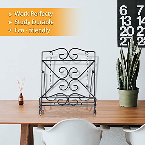 Adjustable Book Kitchen Book Stand Cookbook Rack Kitchen Easel Stand with Metal Book Holder Bible Stand Recipe Stand Art Display Cookbook Holder