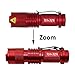 NIANPU 5 Pack Mini Zoomable Cree 7W 350LM Q5 Tactical Flashlight Torch Lamp Light with 3 Mode Adjustable Brightness Power by AA/14500 (RED)