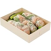 Restaurantware Taipei 23 Ounce Food Containers 100 Rectangle Wooden Bento Boxes - Lids Sold Separately Grease Impermeable Poplar To Go Boxes Disposable Serve Noodles Dumplings And More