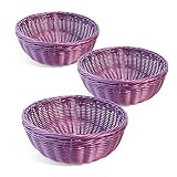 Colorbasket 31111-209 Hand Woven Waterproof Bowl Basket, Royal Purple, Set of 3