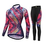 Aipeilai Women's Cycle Jersey Long Sleeve Road Bike Mountain Riding Wear Full Zip Autumn Winter