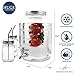 2 gallon glass drink dispenser and 2 mason jars and stainless steel spigot and fruit infuser beverage dispenser drink dispenser for parties drink dispenser with spigot
