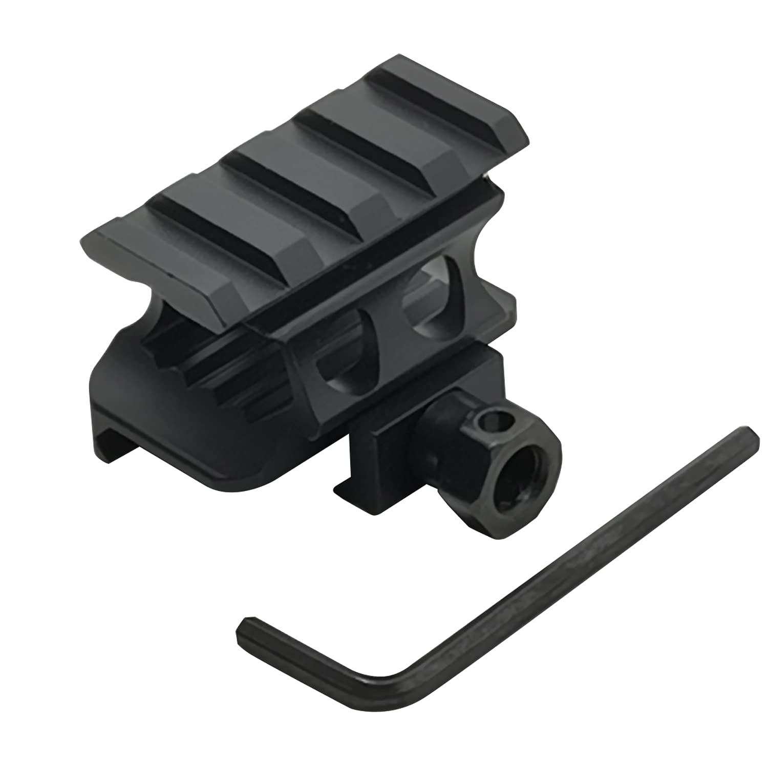 Tough Tactical Tools 0.94 Inch High 4-slot Light Weight Picatinny Rail Riser Mount, Hollow Out See Through Design, 1.34 Oz