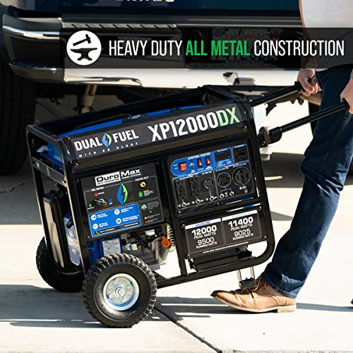 DuroMax XP12000DX 12,000Watt/9,500Watt 457cc Electric Start Dual Fuel