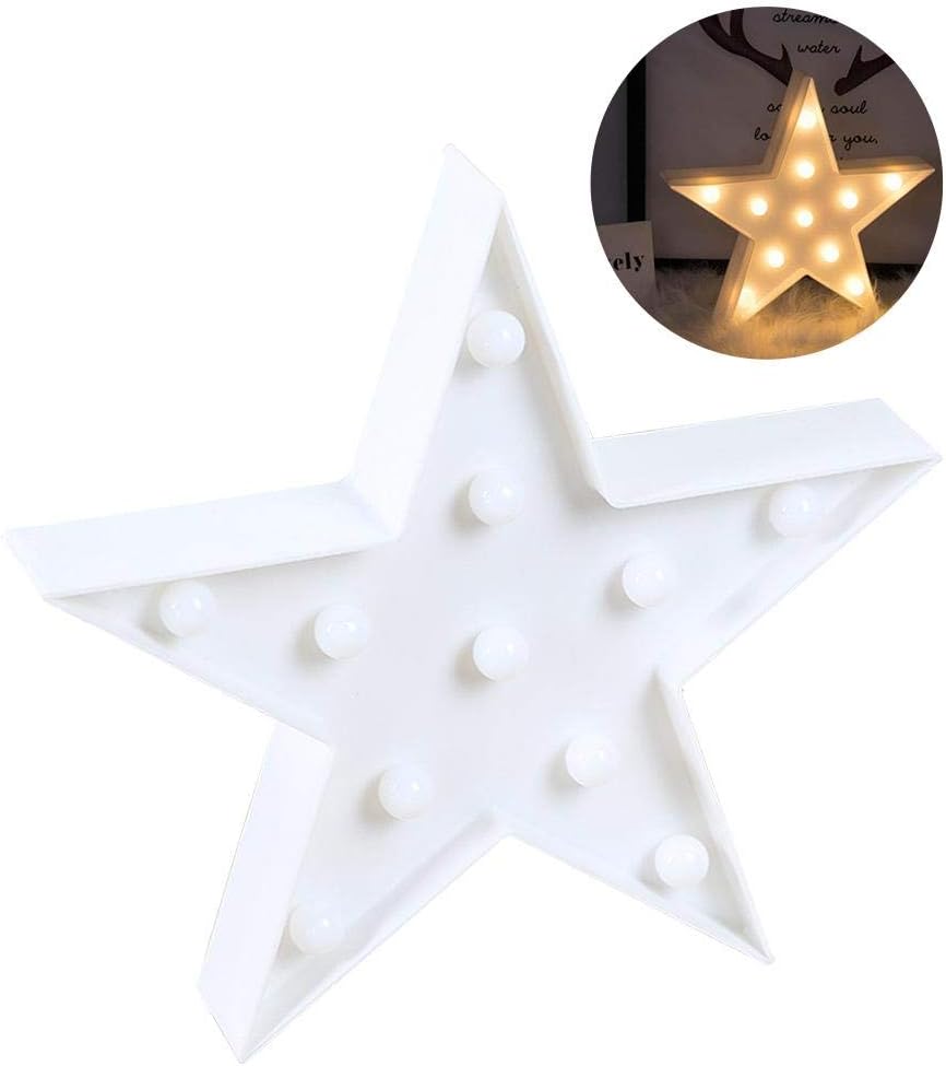 Knowled Cute 3D Star Shaped Night Light LED Lamp Shine Indoor Table Decorative Lamps Desktop Kids Room Nursery Lamp Gift