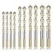 QLOUNI 10 PCS Masonry Drill Bit Set Tungsten Carbide Tipped Ceramic Tile Drill Bits Twist Drill for Concrete Brick Glass Plastic and Wood Assorted Size 6/8/10/12mm
