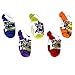 TMNT Ninja Turtles Boys 5 Pack Ankle Socks, Multi Colors, Size 6-8