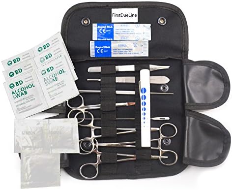 20 Pc Tactical Black First Aid Tactical Kit Military Molle Pouch Universal BOB - Ideal for Camping, Firefighters, EMT, First Responders, Police and Military