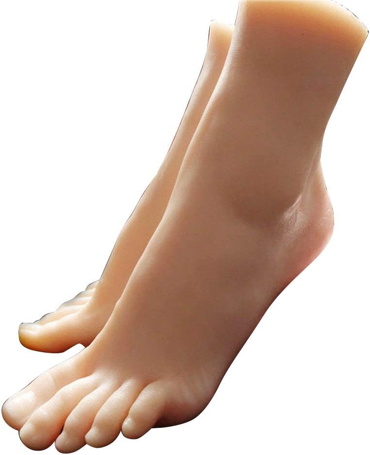1 Pair Lifesize Silicone Female Mannequin Foot Display Jewerly Sandal Shoe Sock Display Art Sketch