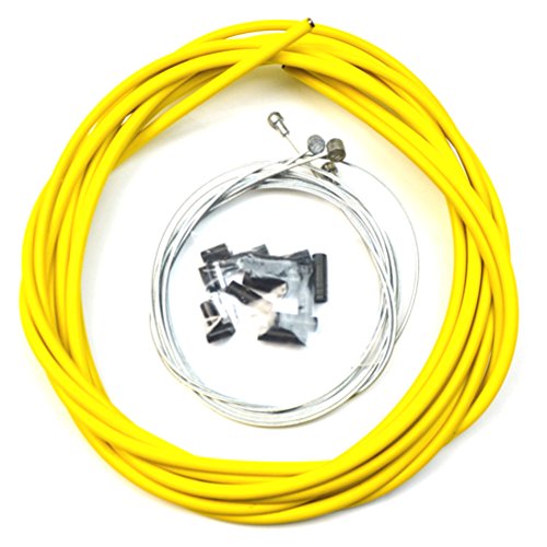 WINOMO Yellow Bicycle Brake Cable and Housing Set Bike Shift Line Cable for Road MTB