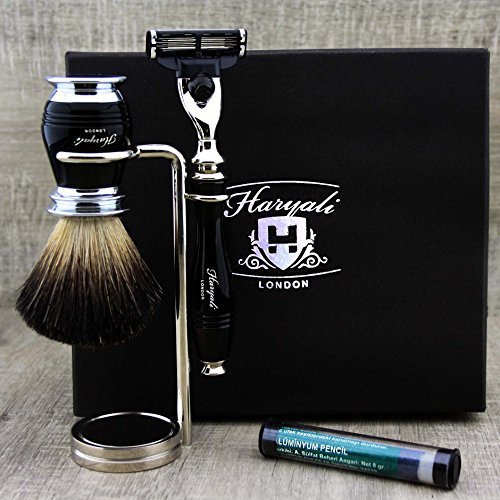 Black Colour 3 Pieces Shaving Kit for Men's. The Set