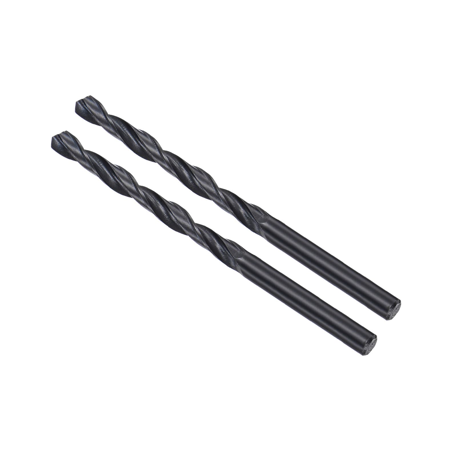 CoCud 6542 High Speed Steel Twist Drill Bits, 5.7mm Diameter 92mm Length, Black Oxide Straight Twist Jobber Drill Bit - (Applications: for Metal Woodwork Plastic Aluminum), 2-Pieces