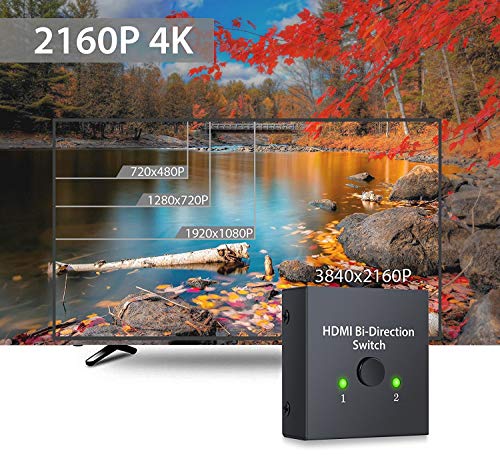 image for Neoteck HDMI Switch Bidirectional 2160P 4K 2 Ports HDMI Switcher Suppo