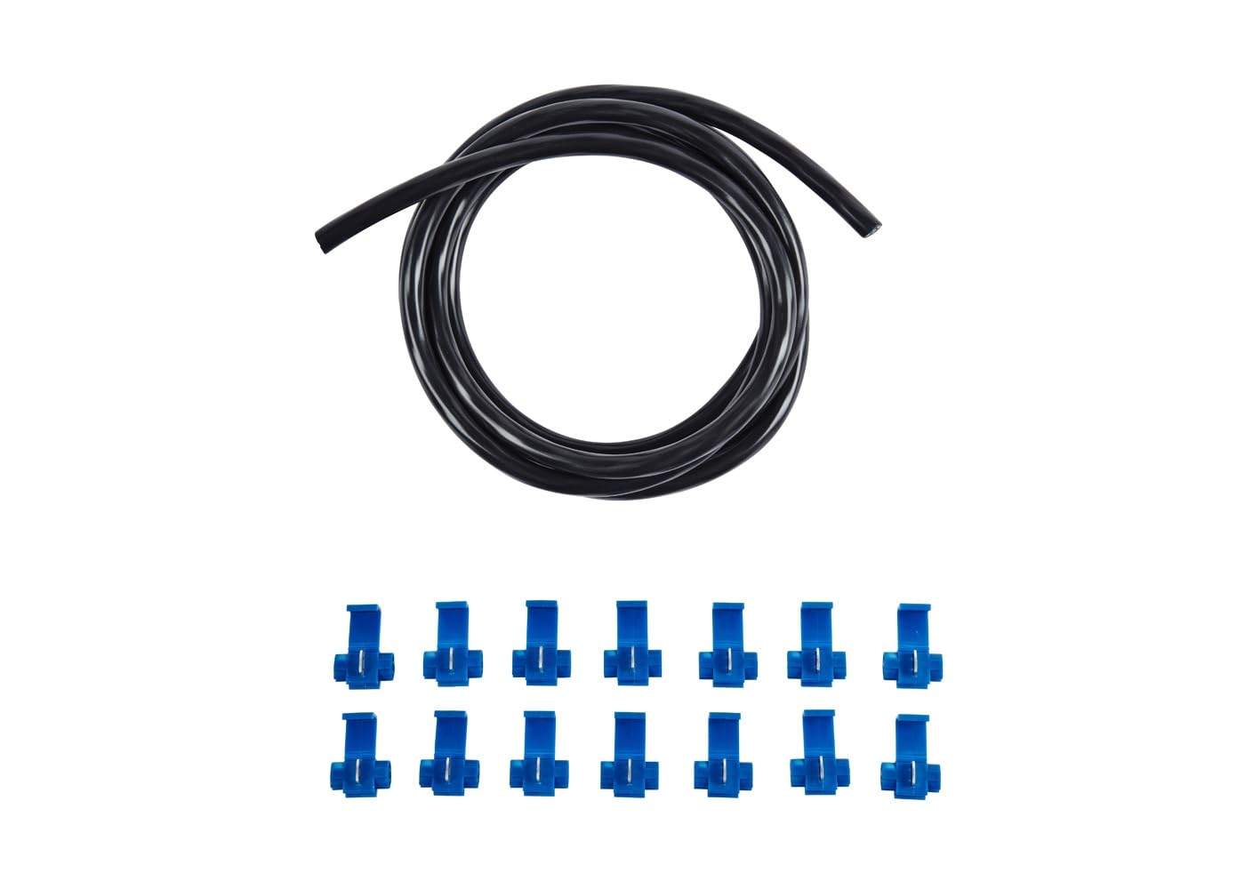 RING 12N Seven Core Cable - Pre-Cut Black 2 Metre Length Cable Complete With 7 Fast Fit Connectors