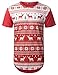URBANCREWS Mens Hipster Hip Hop Christmas Graphic Crewneck Longline T-Shirt