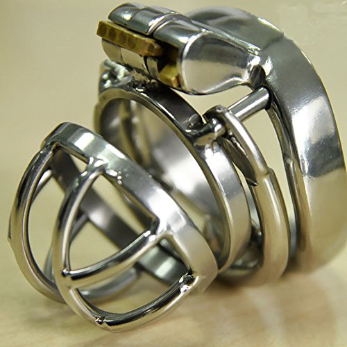 Chastity Cage Cock Cage Chastity Device for Male SM Penis Exercise,Stainless Steel With Antioff Ring (45mm)