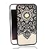iPhone 8 Case,iPhone 7 Case,Tropical Flower Printed Slim Fit Case for Girls Soft Bumper Shockproof Hard Matte Back Cover Lace Totem Henna Design for iPhone 8 iPhone 7 Black Floral Mandala