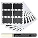 PAPRMA Chalkboard Labels - 36 Pcs Premium Reusable Chalkboard Stickers with 1 Erasable White Liquid Chalk Marker for Jars, Pantries, Bottles, Craft Rooms, Black