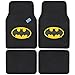 BDK WBMT-1301 Batman Carpet Car Floor Mats Black & Yellow Logo - 4 Pieces, Rubber Backing, Front & Rear Full Set