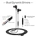 Wired Earbuds, Noise Isolating Earphones, Subwoofer Stereo Earphones Bass In-ear Headsets Sweatproof 3.5mm Headphones Dual Dynamic Drivers with Microphone for iPhone iPod iPad MP3 Android Smartphone