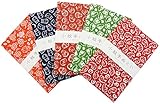 Japanese Traditional Towel Tenugui Small Pattern 5 type set Auspicious patterns by KOMESICHI