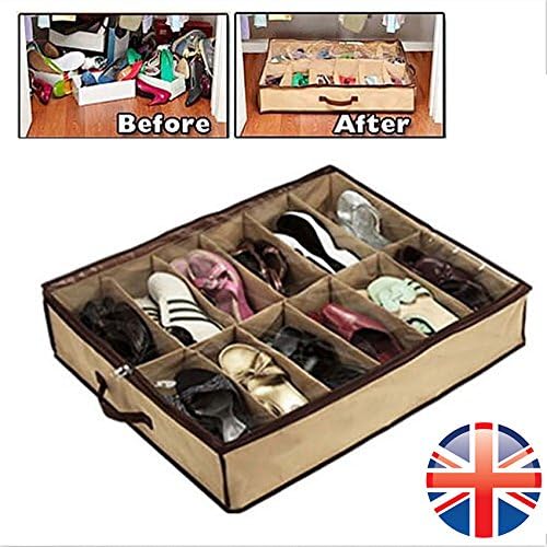 Van Der Linn Tidy Bag Rack Pockets Under Bed Shoe Organiser Storage Box