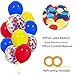Paw Party Balloons 40 Pack, 12 Inch Red Yellow Royal Blue Latex Balloons with Confetti Balloon for Baby Shower Birthday Party Supplies Paw Party Decorations