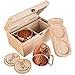 Mule of Moscow Copper Mug Gift Set Includes 2 Coasters and 2x 18oz Mugs, Wood Tray and Wooden Box Kit. Great Gifts for Men and Women