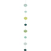 Creative Co-Op Hand Blown Bubble Glass Orbs Garland, Blue and Green