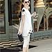 Anself New Fashion Women Chiffon Blouse Embroidery Crew Neck Short Sleeve Loose Fit Casual Tops White/Black M
