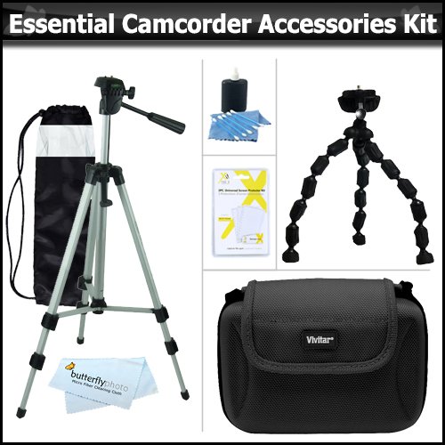 Essential Accessory Kit For Sony CCD-TRV118 TRV128 TRV138 DCR -DVD610 DVD650 DCR-HC21 HC26 HC28 HC30 SR45 SR68 SR88 SX40 SX44 SX45 SX63 SX65 SX85 TRV22 Camcorder Includes 50 Tripod + Case + Much More