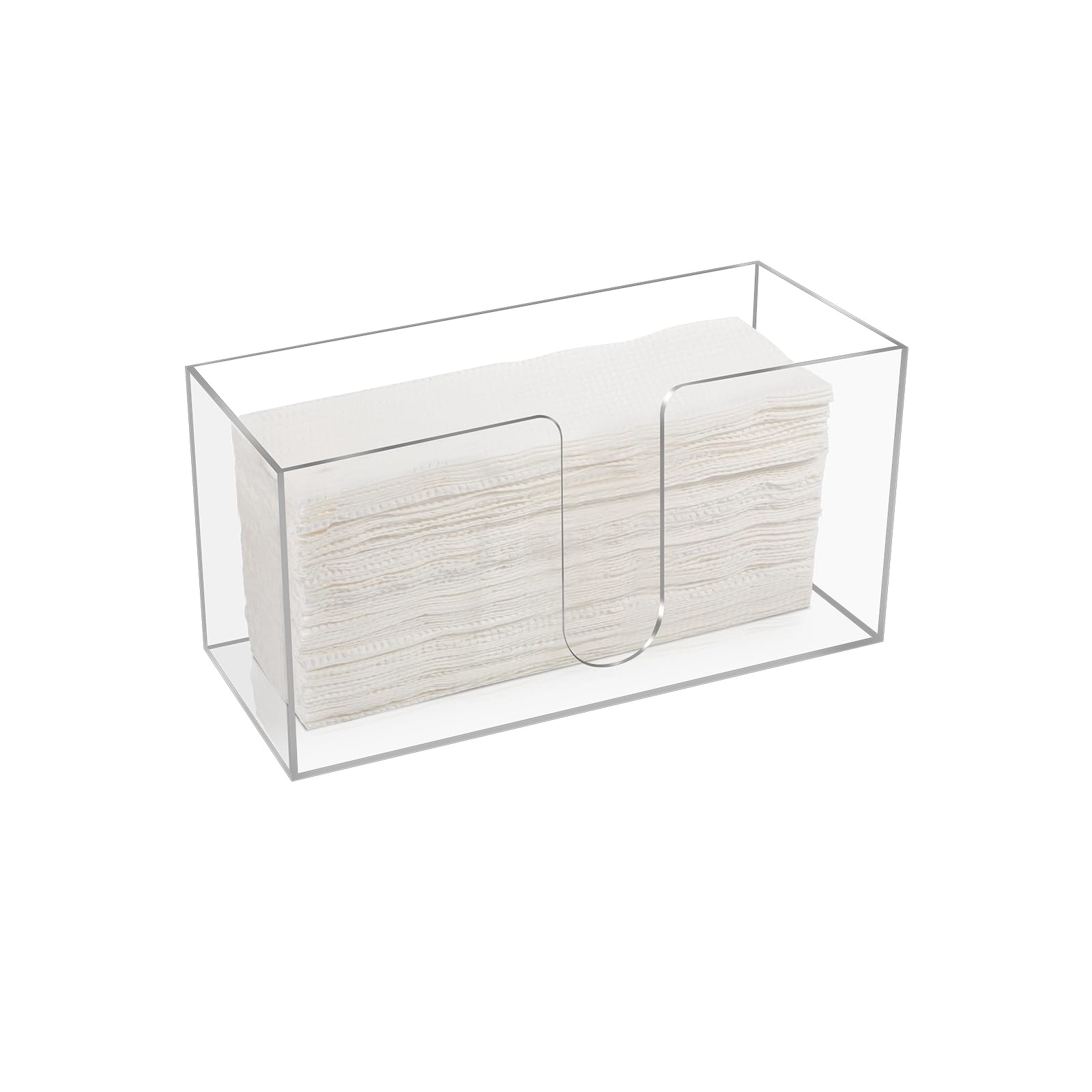 Photo 1 of Acrylic Countertop Paper Towel Holder, Paper Towel Dispenser Countertop, Clear Acrylic Napkin Holder(3mm Acrylics), Suitable for Z-fold, C-fold or MultiFold Trifold Paper Towels for Bathroom, Kitchen