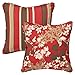 Pillow Perfect Reversible Floral Stripe Indoor/Outdoor Accent Throw Pillow, Plush Fill, Weather, and Fade Resistant, Large Throw - 18.5