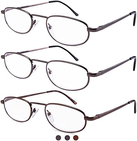 Metal Frame Unisex Spring Readers Fasion 3 Pairs /pack Enjoy Wearing Can Easily Bring Them To Anywhere You Need,like Bedroom,living Room ,office And So On.