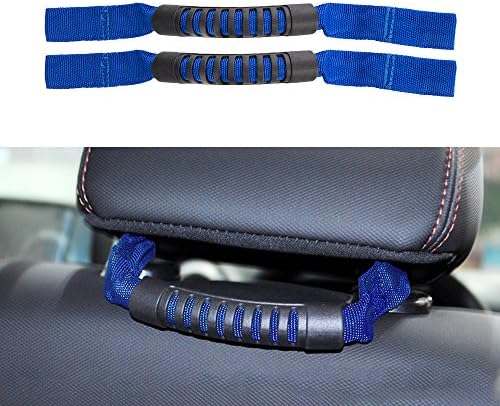 Santu Rear Seat Grab Handle Roll Bar For All Year Jeep Wrangler JK &amp; Unlimited Blue 2 PCs