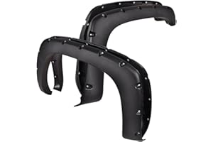 CHEDA Fender Flares, Compatible with 1999-2006 Chevy Silverado/GMC Sierra 1500/2500/3500 HD(Incl. 2007 Classic Models), Pocket Style Bolt On Rivet Textured Black 4PCS