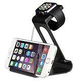 SPARIN Apple Watch Series 2 Stand, Aluminum Stand Charge Station for Apple Watch and iPhone, Fit all Apple Watch Models, [Premium Stylus Pen] Black