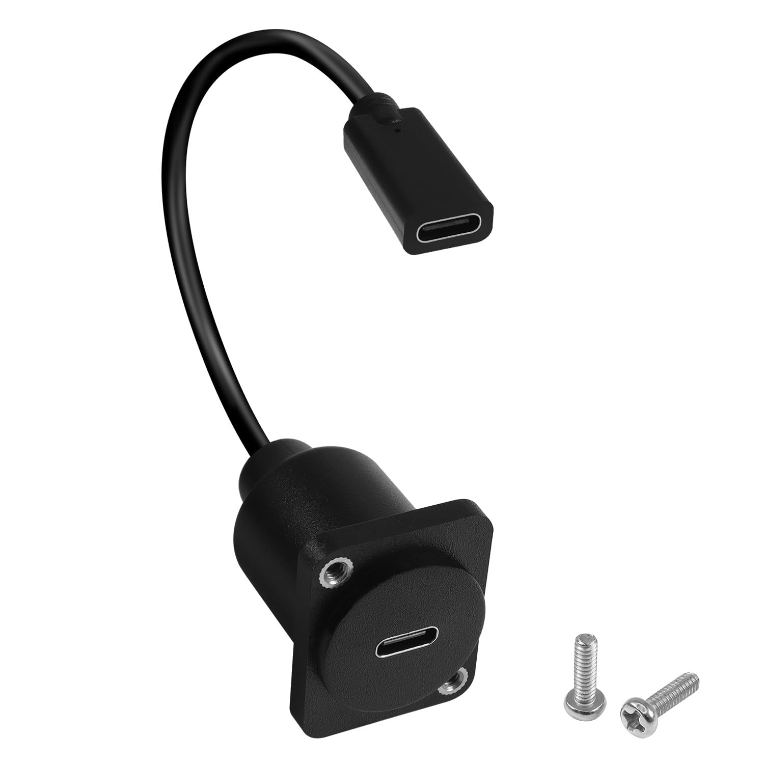 QIANRENON 10Gbps USB C Adapter - 100W USB3.1 Type C Female to Female Shorting Connector, D/XLR Panel Mount, for Data Transfer and 20V/5A Charging, 20cm/7.8in