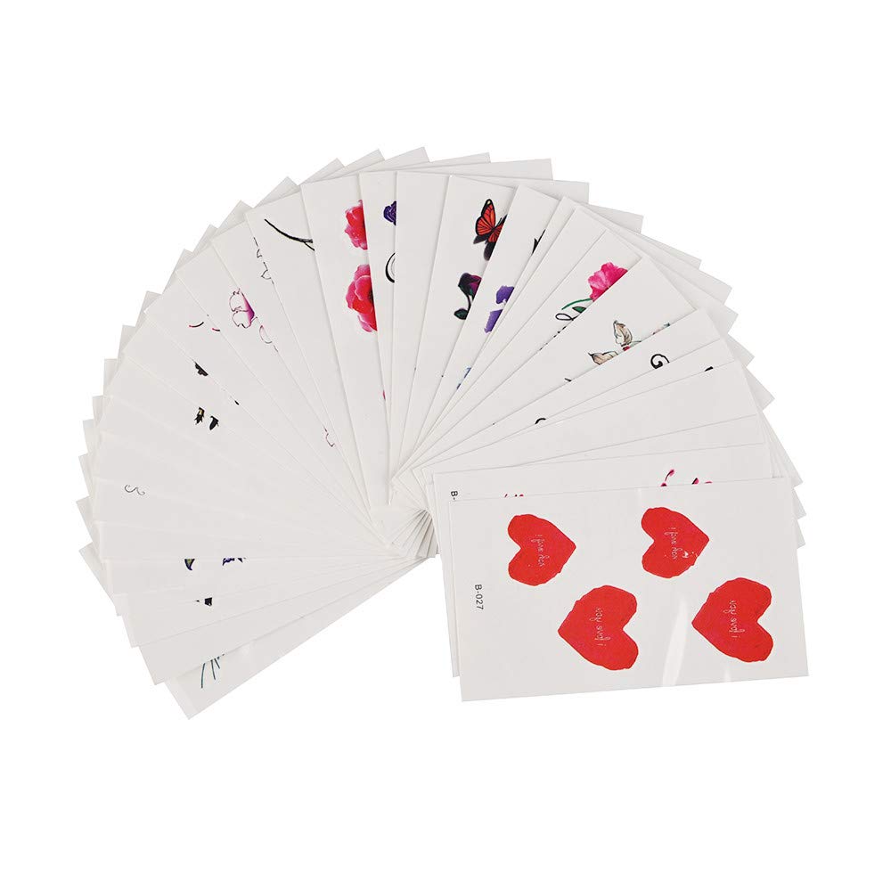 YALANK 30 Sheets Temporary Tattoos Sticker For Women Girls Models Adults, Colorful Body Art Sticker Makeup Waterproof Sexy Realistic Arm Fake Tattoos Sticker Hand Neck Wrist Fashion