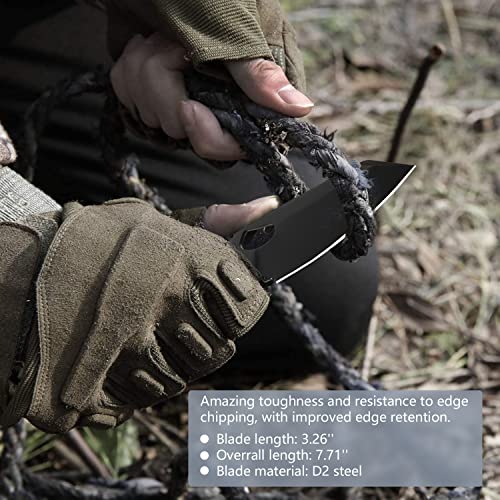 LAURISILVA Folding Pocket Knife,Carbon Fiber Lightweight Handle and D2